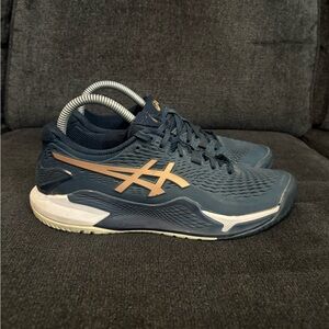 ASICS Gel-Resolution 9 Women’s Tennis Shoes French Blue/Pure Gold US 8